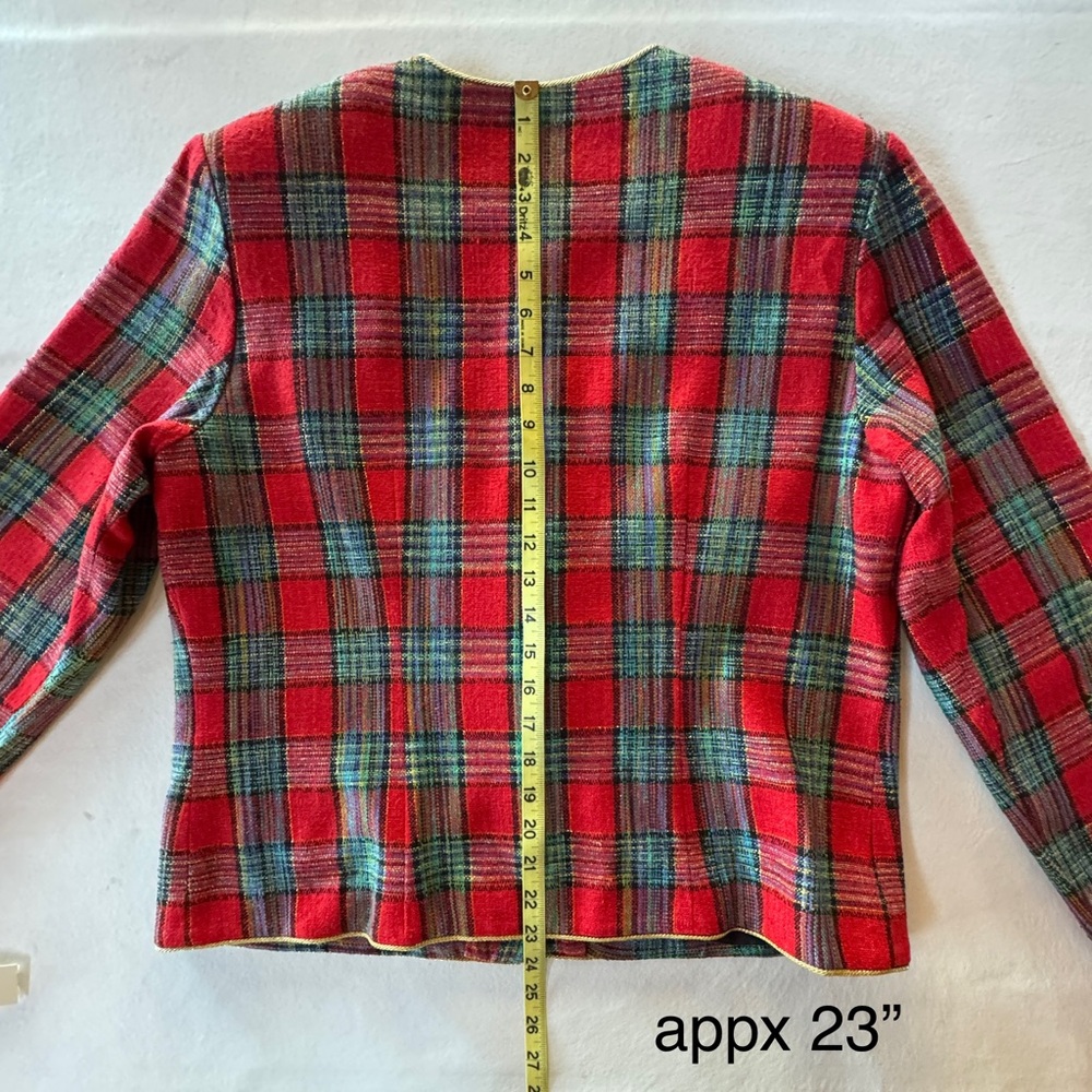 NWT Maggy London Silk Tartan Plaid Lined Jacket (14) - Picture 14 of 15